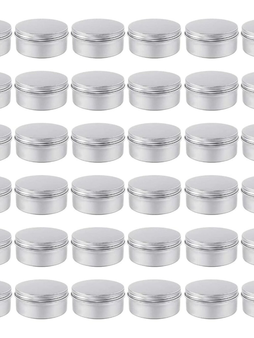 36pcs Tin, 4oz Metal Round Tins, Aluminum Empty Candle Tins with Screw Lid for S